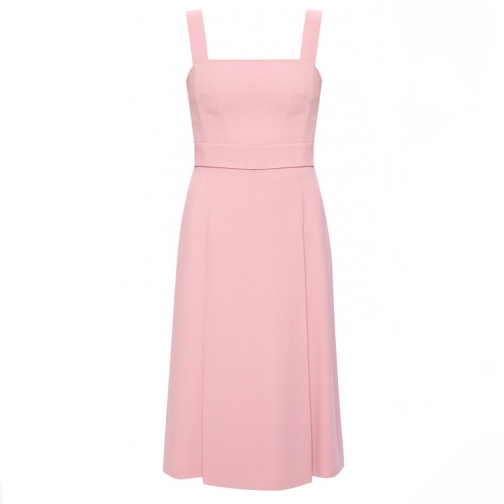 Classic Feminine Audrey Monica Pink Square-Neck A-Line Dress Dolce & Gabbana